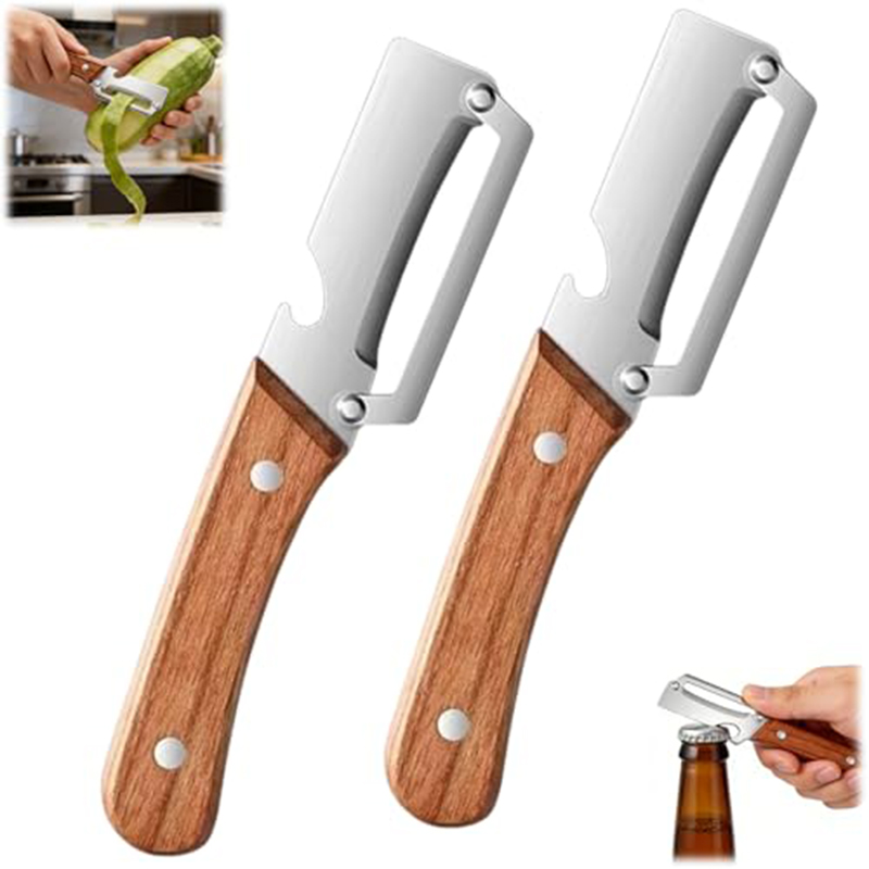 Commercial Kitchen Equipment List - Edelstahl-Küchenschäler Gemüseschäler mit Holzgriff zum Schälen