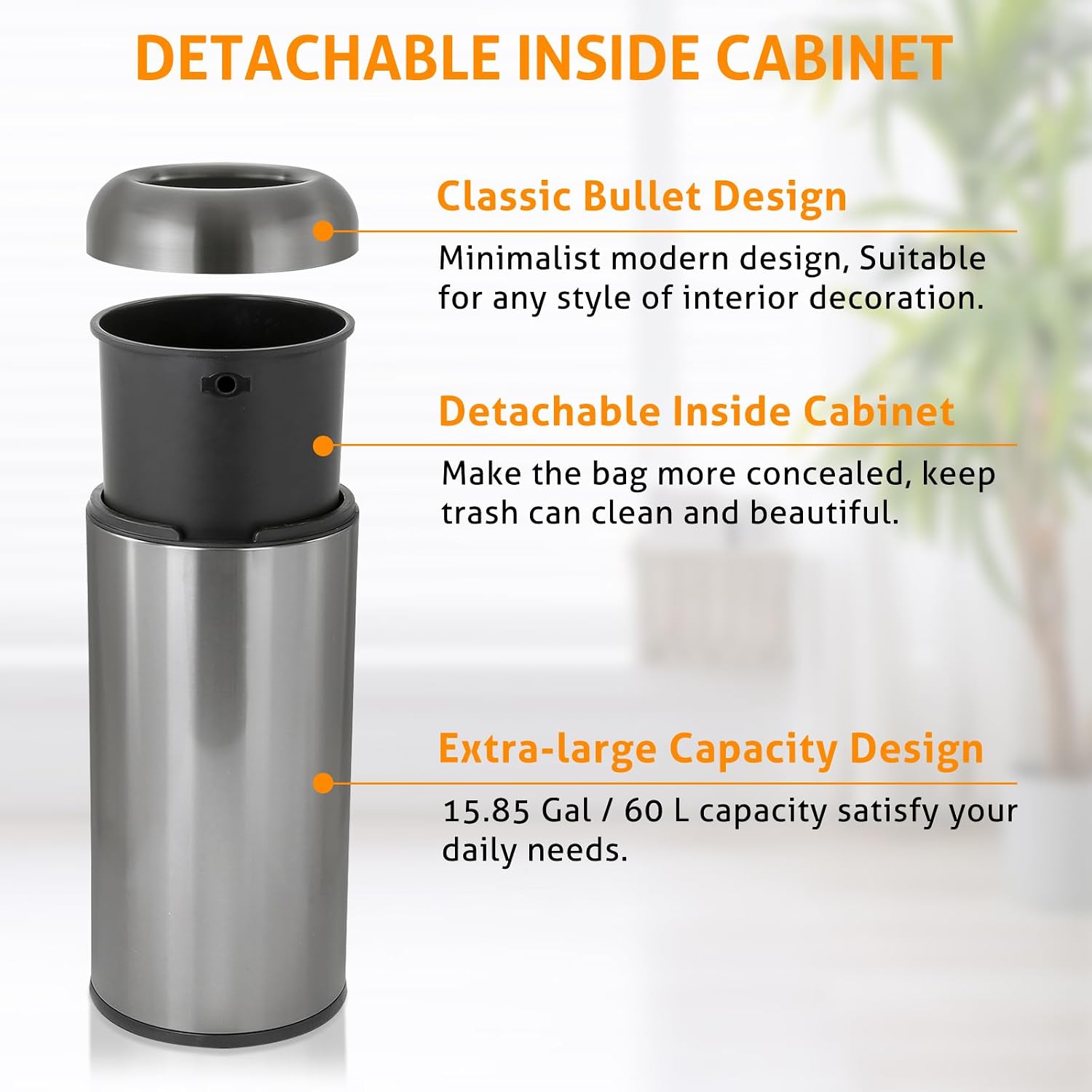Dunkelsilberner 16-Gallonen-Mü – Commercial Kitchen Garbage Can Bewertung und Preis