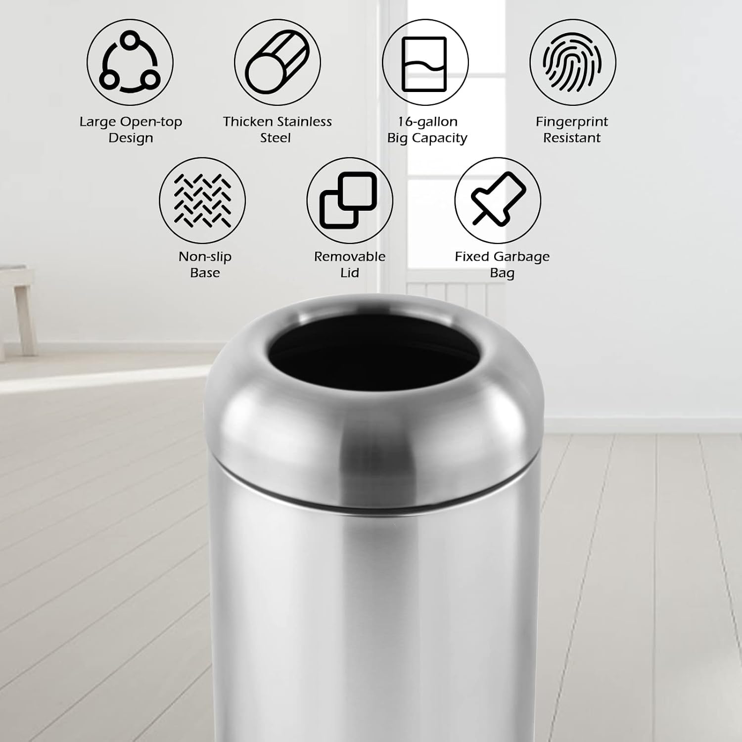 Großer Edelstahl-Mülleimer mit – Commercial Kitchen Garbage Can Bewertung und Preis