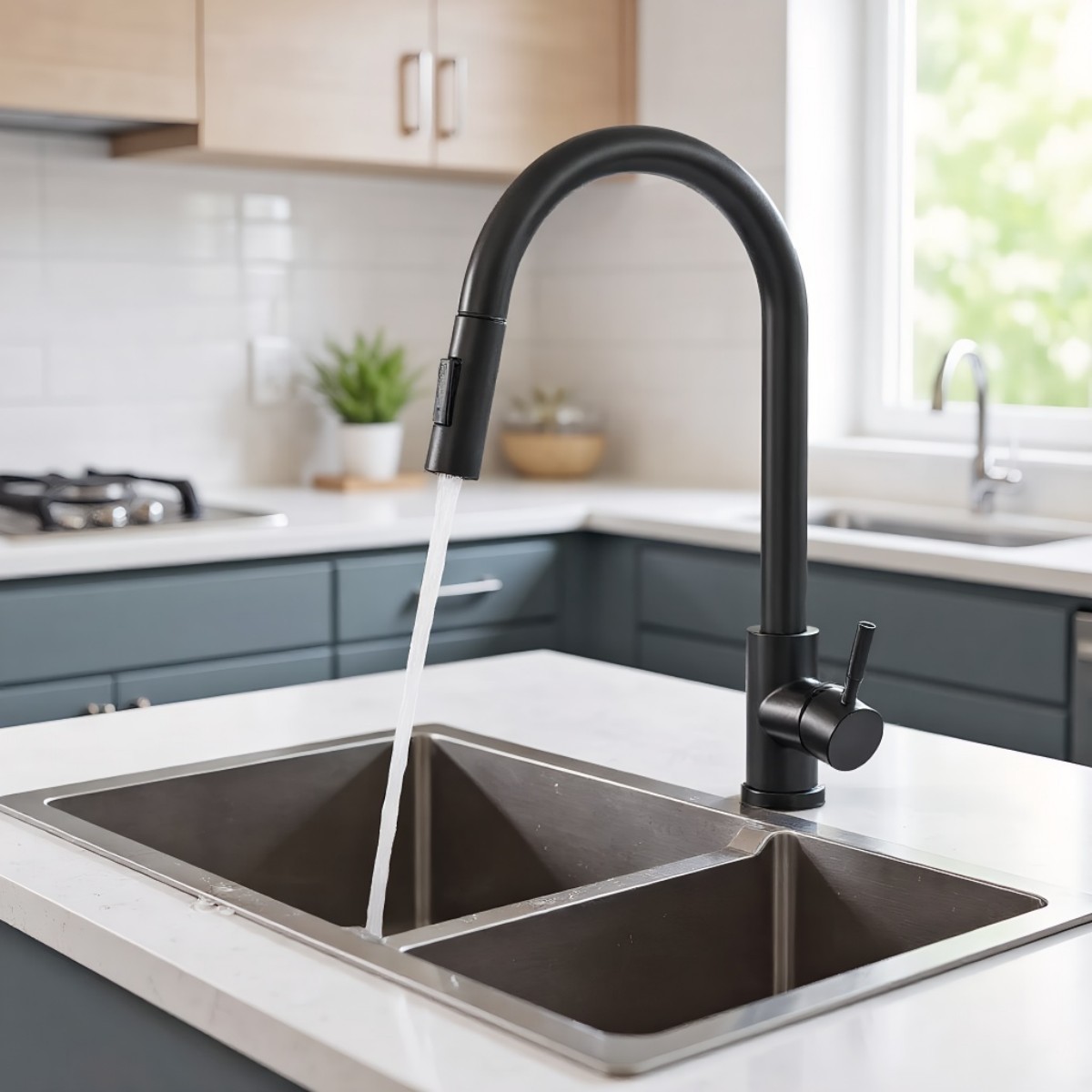 Schwarze Küchenarmatur mit zwe – Commercial Kitchen Mixer Tap Bewertung und Preis